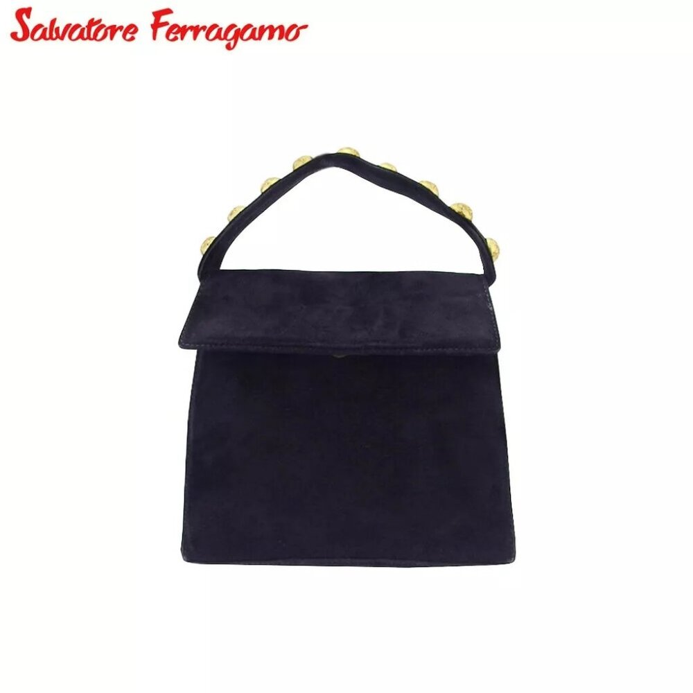 Salvatore Ferragamo handbag suede Authentic Used